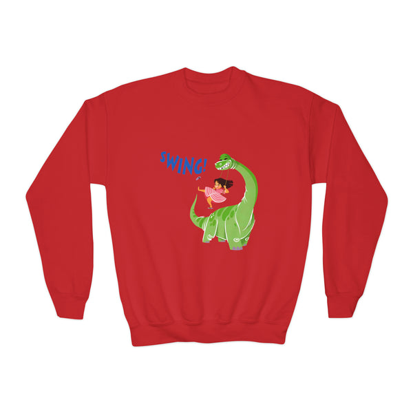 Brontosaurus Swing! Kids Cotton Sweatshirt