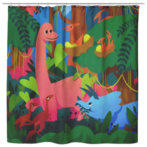 Dinosaurs in the Forest Shower Curtain