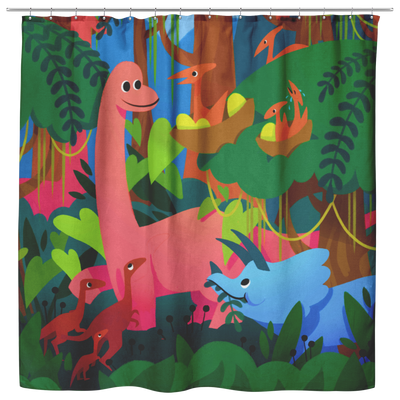 Dinosaurs in the Forest Shower Curtain