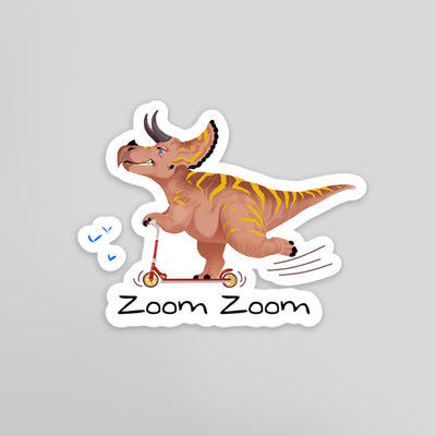 Scooter Triceratops Sticker