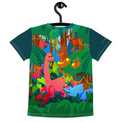 Dinosaurs in The Forest Print-All-Over-Kid's T-Shirt