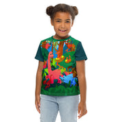 Dinosaurs in The Forest Print-All-Over-Kid's T-Shirt