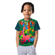 Dinosaurs in The Forest Print-All-Over-Kid's T-Shirt