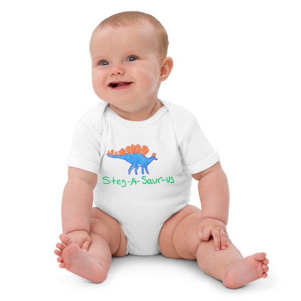 Organic Cotton Steg-A-Saurus Baby Onesie