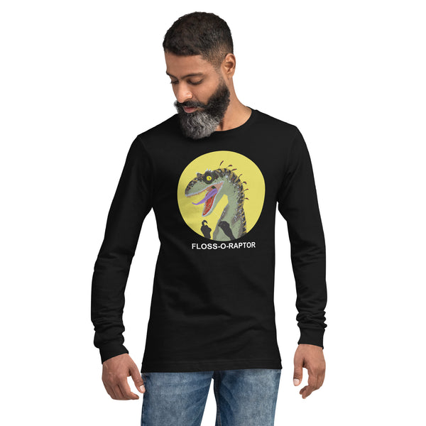 Floss-O-Raptor Long Sleeve Men's Cotton Shirt