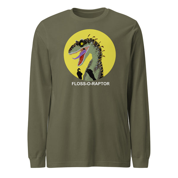 Floss-O-Raptor Long Sleeve Men's Cotton Shirt