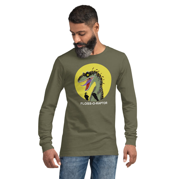 Floss-O-Raptor Long Sleeve Men's Cotton Shirt