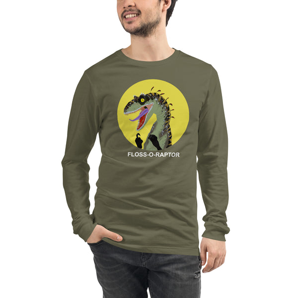 Floss-O-Raptor Long Sleeve Men's Cotton Shirt