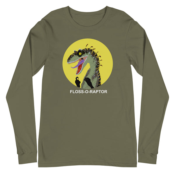 Floss-O-Raptor Long Sleeve Men's Cotton Shirt