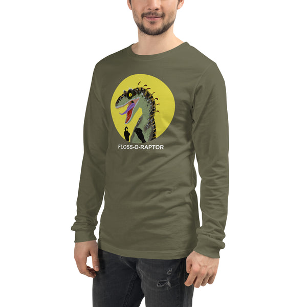 Floss-O-Raptor Long Sleeve Men's Cotton Shirt