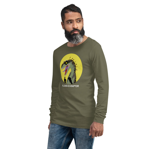 Floss-O-Raptor Long Sleeve Men's Cotton Shirt