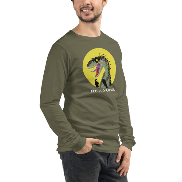 Floss-O-Raptor Long Sleeve Men's Cotton Shirt