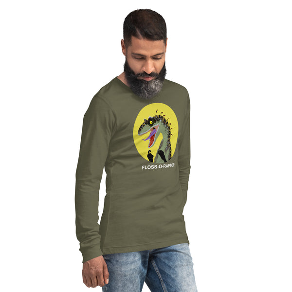 Floss-O-Raptor Long Sleeve Men's Cotton Shirt