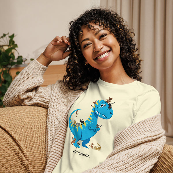 T-Rex and Kittens Frendz Women's Cotton T-Shirt