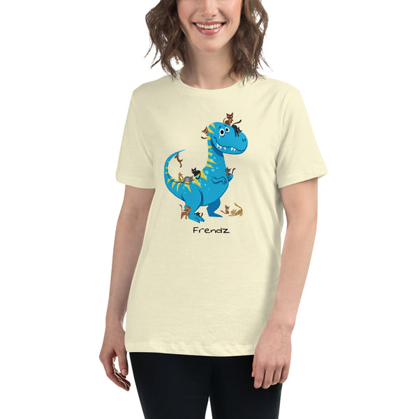 T-Rex and Kittens Frendz Women's Cotton T-Shirt