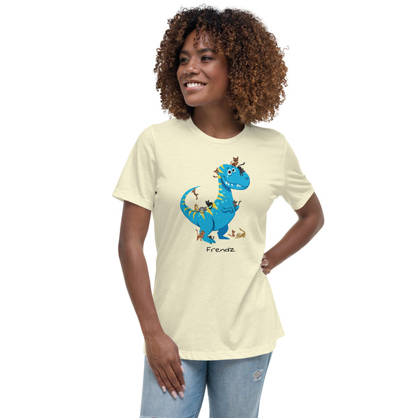 T-Rex and Kittens Frendz Women's Cotton T-Shirt