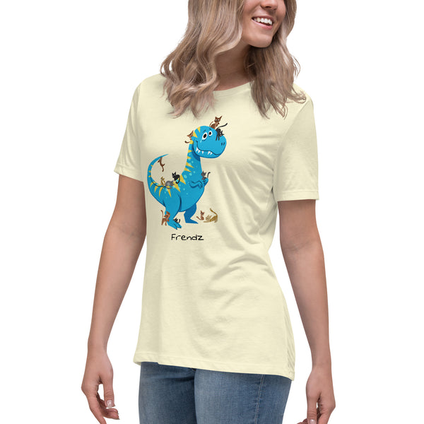 T-Rex and Kittens Frendz Women's Cotton T-Shirt