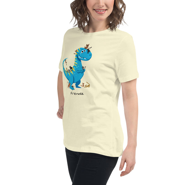 T-Rex and Kittens Frendz Women's Cotton T-Shirt