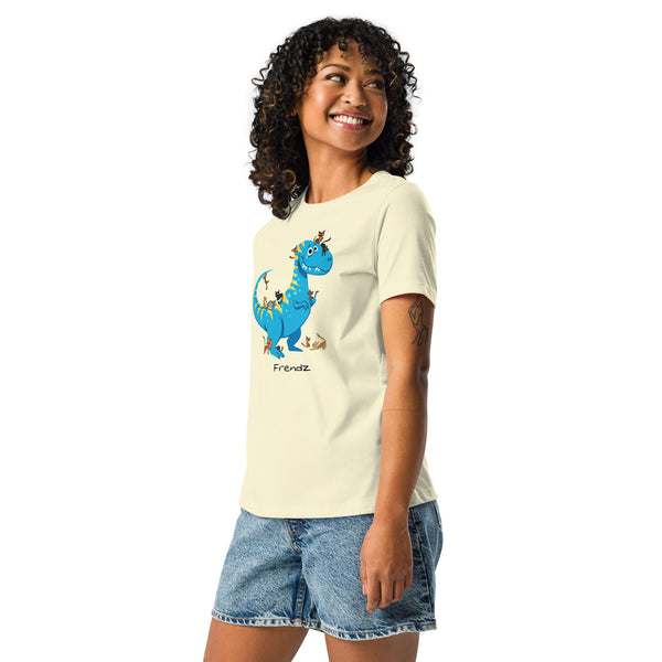 T-Rex and Kittens Frendz Women's Cotton T-Shirt