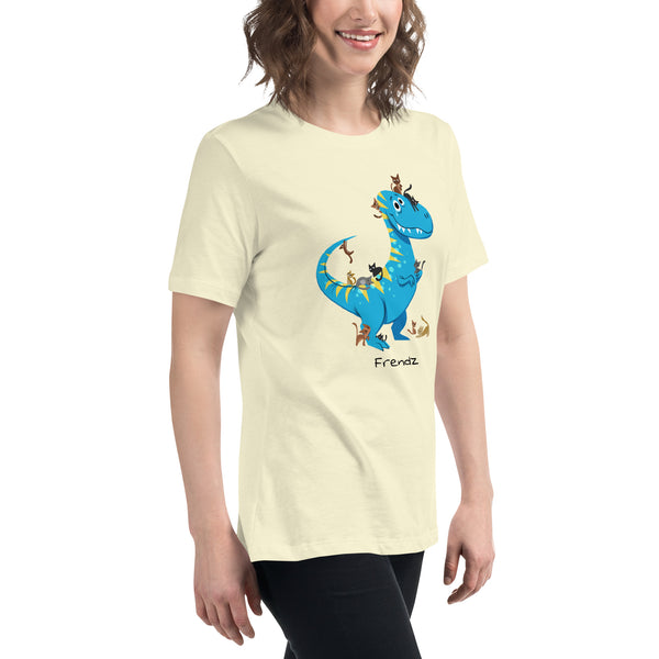 T-Rex and Kittens Frendz Women's Cotton T-Shirt