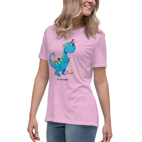 T-Rex and Kittens Frendz Women's Cotton T-Shirt