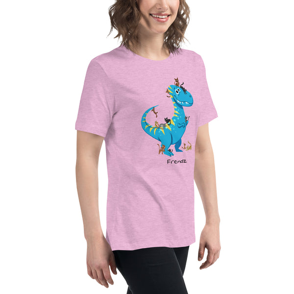 T-Rex and Kittens Frendz Women's Cotton T-Shirt