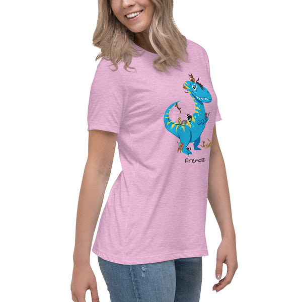 T-Rex and Kittens Frendz Women's Cotton T-Shirt