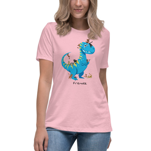 T-Rex and Kittens Frendz Women's Cotton T-Shirt