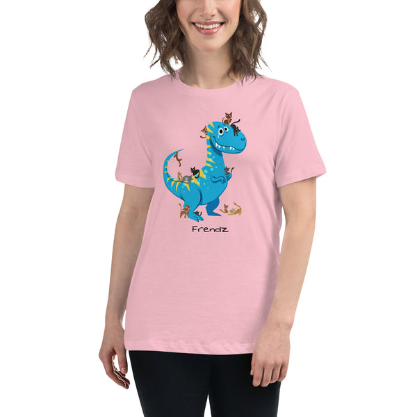 T-Rex and Kittens Frendz Women's Cotton T-Shirt