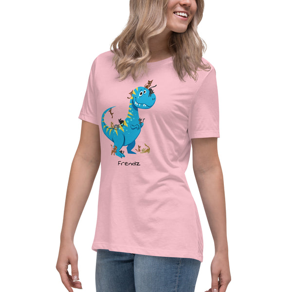 T-Rex and Kittens Frendz Women's Cotton T-Shirt