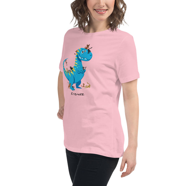 T-Rex and Kittens Frendz Women's Cotton T-Shirt