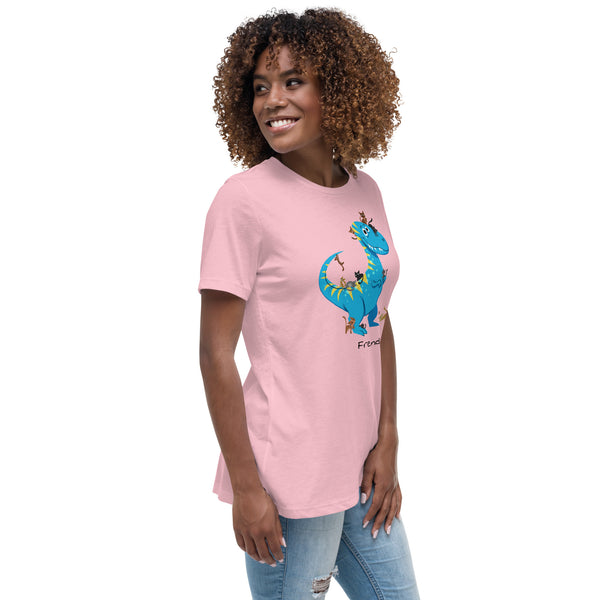 T-Rex and Kittens Frendz Women's Cotton T-Shirt