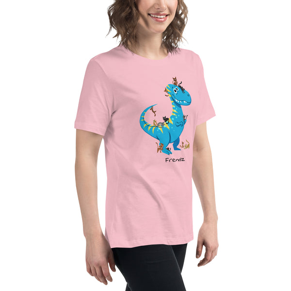 T-Rex and Kittens Frendz Women's Cotton T-Shirt