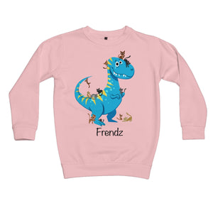 T-Rex and Kittens Friendz Kids Cotton Sweatshirt