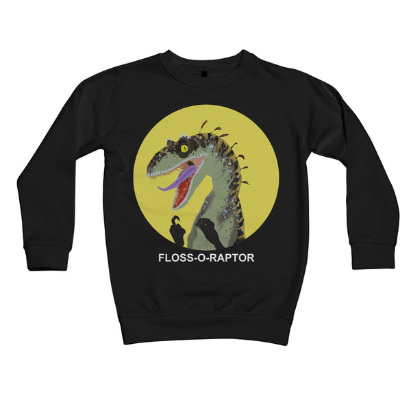 Dinostorus Floss-O-Raptor Kids Sweatshirt Black
