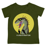 Dinostorus Floss-O-Raptor Womens T-Shirt Khaki