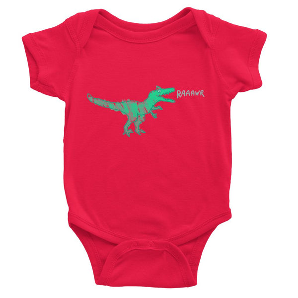 Dinostorus Doodle T-Rex Baby Onesie Red