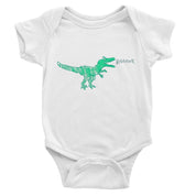 Dinostorus Doodle T-Rex Baby Onesie White