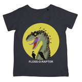 Dinostorus Floss-O-Raptor Womens T-Shirt Navy
