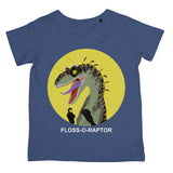 Dinostorus Floss-O-Raptor Womens T-Shirt Royal Blue