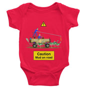 Dinostorus The Jeep Crew Baby Onesie Red