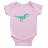 Dinostorus Doodle T-Rex Baby Onesie Light Pink