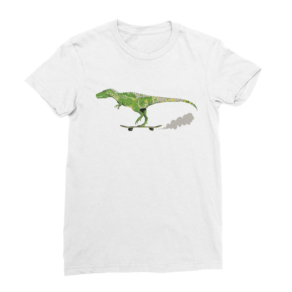 Dinostorus Skate-Rex Womens T-Shirt White