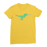 Dinostorus Doodle T-Rex Womens T-Shirt Yellow