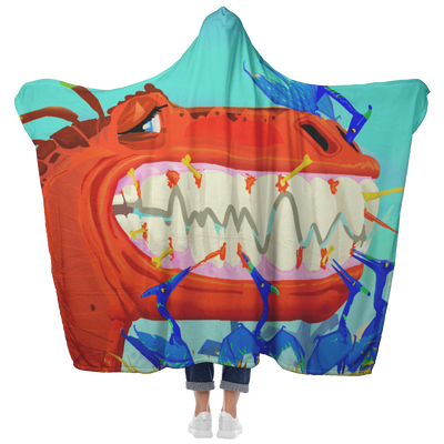 T-Rex Teeth Clean Hooded Blanket