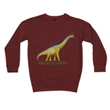 Dinostorus Brontosaurus Kids Sweatshirt Burgundy