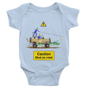 Dinostorus The Jeep Crew Baby Onesie Light Blue