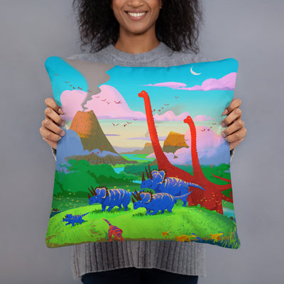 Dinostorus Sunset At The Stream Throw Pillow