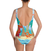 Dinos on The Beach-One-Piece Swimsuit