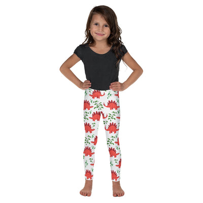 Dinostorus Stegosaurus Floral Youth Leggings (front)